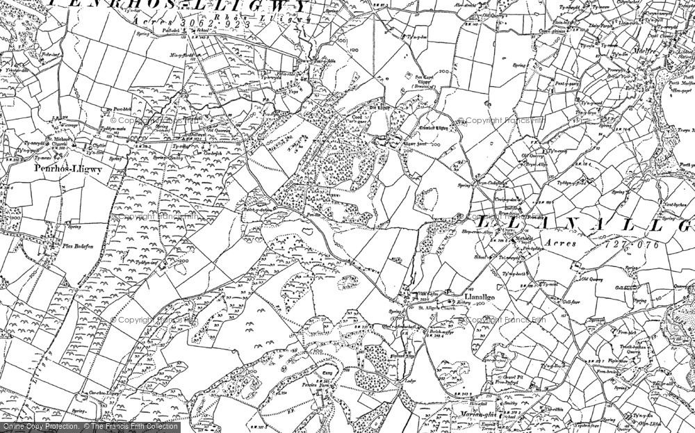 Old Map of Llanallgo, 1887 - 1899 in 1887