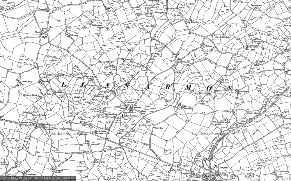 Old Map of Historic Map covering Brynrhydd in 1888