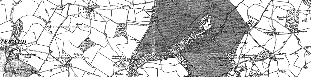 Old map of Llanarth in 1899