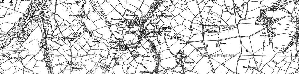 Old map of Llanarth in 1904