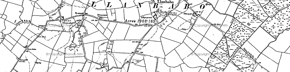 Old map of Llanbabo in 1887