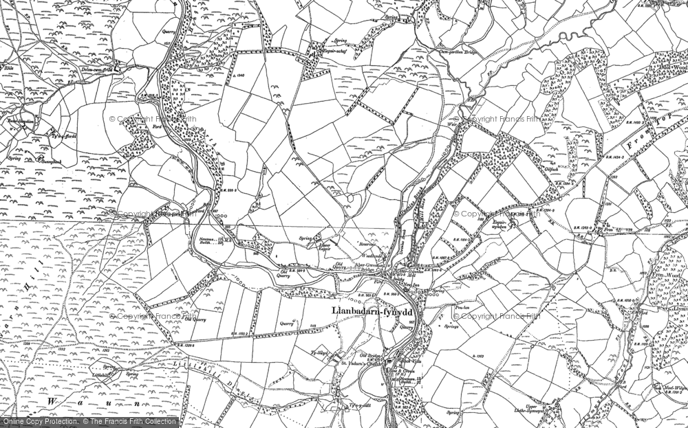 Old Map of Llanbadarn Fynydd, 1888 - 1902 in 1888