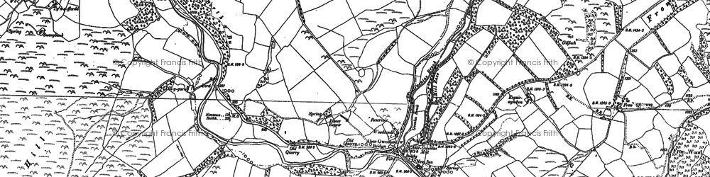 Old map of Llanbadarn Fynydd in 1888