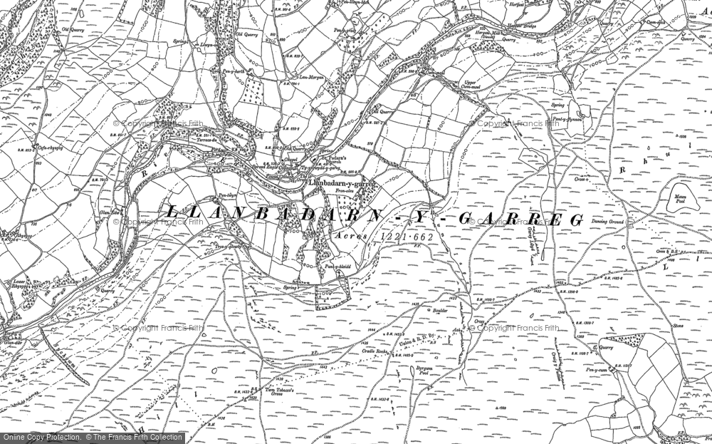 Old Map of Llanbadarn-y-garreg, 1902 in 1902