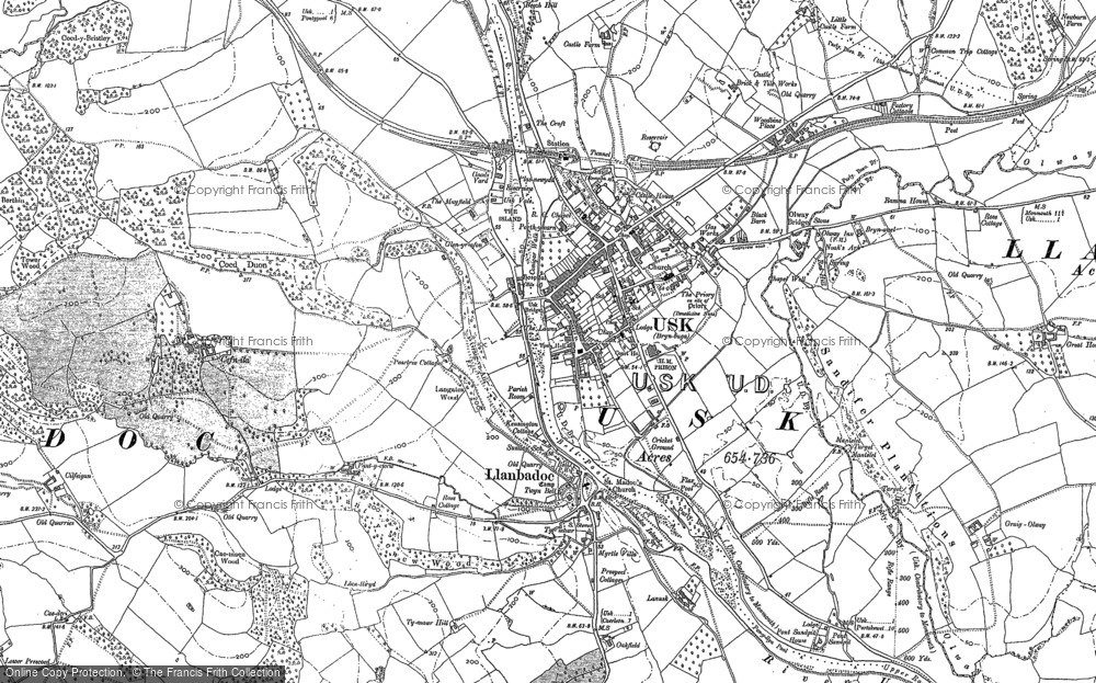 Old Map of Llanbadoc, 1899 - 1900 in 1899