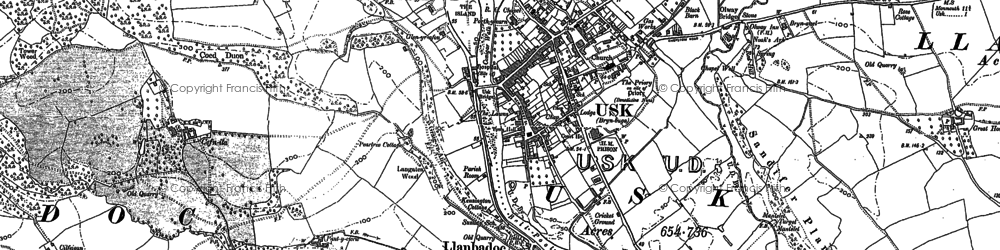 Old map of Llanbadoc in 1899