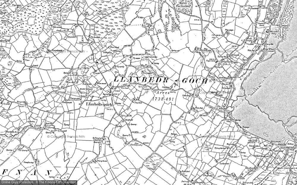 Old Map of Llanbedrgoch, 1888 in 1888
