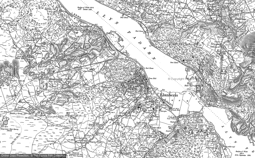 Old Map of Llanberis, 1888 in 1888