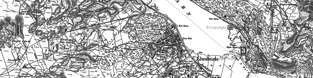 Old map of Padarn Country Park in 1888