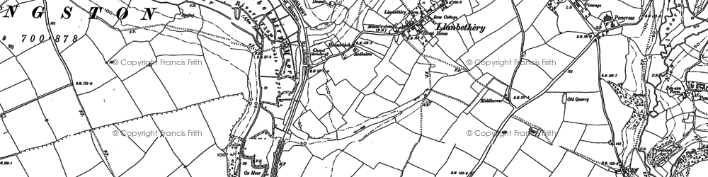 Old map of Llanbethery in 1897