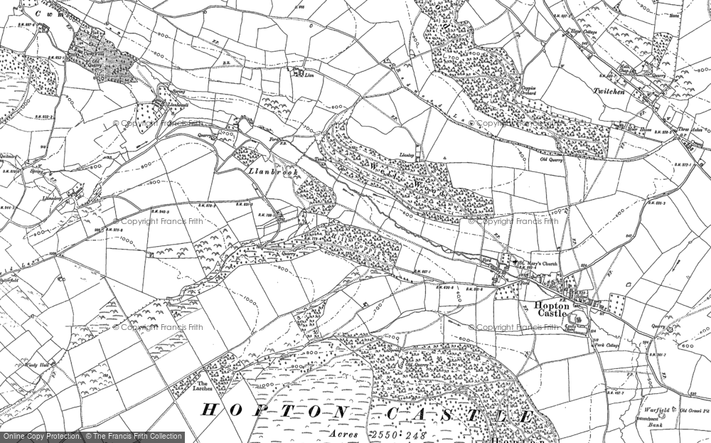 Old Map of Historic Map covering Cwm in 1883