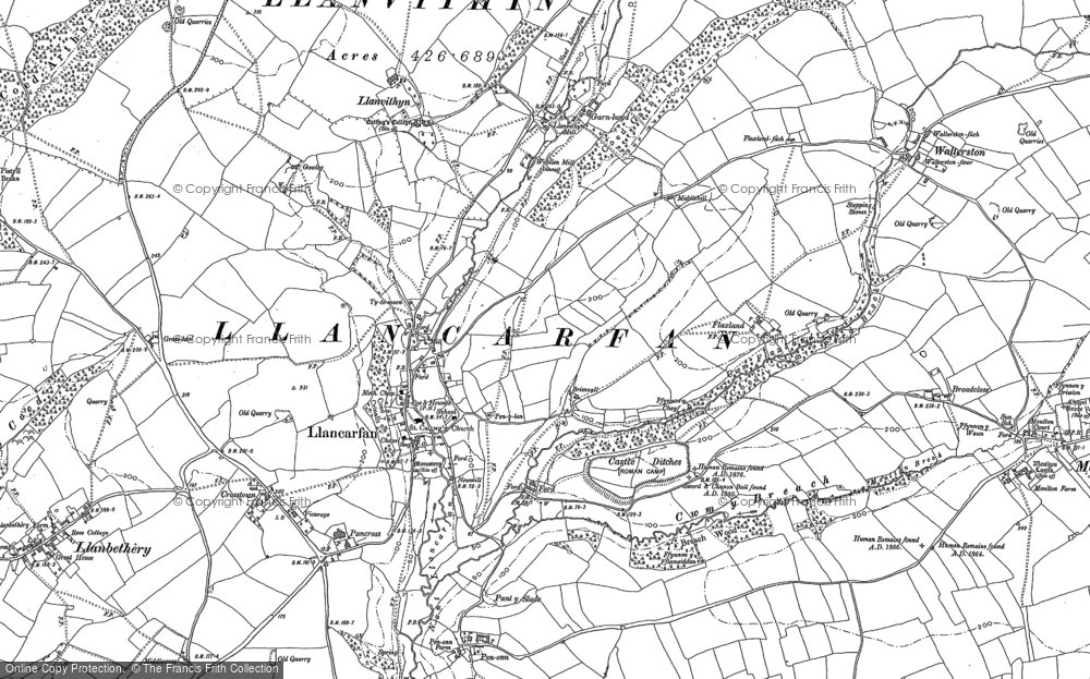 Old Map of Llancarfan, 1898 - 1914 in 1898