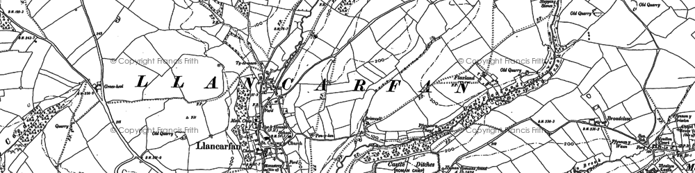 Old map of Llancarfan in 1898