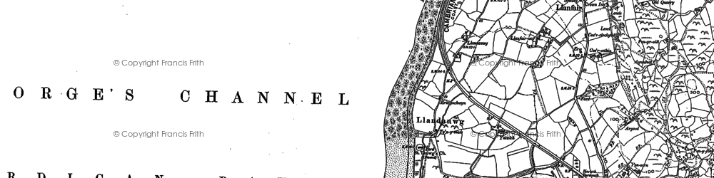 Old map of Llandanwg in 1887