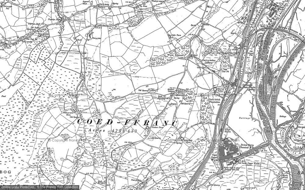 Old Map of Llandarcy, 1897 in 1897