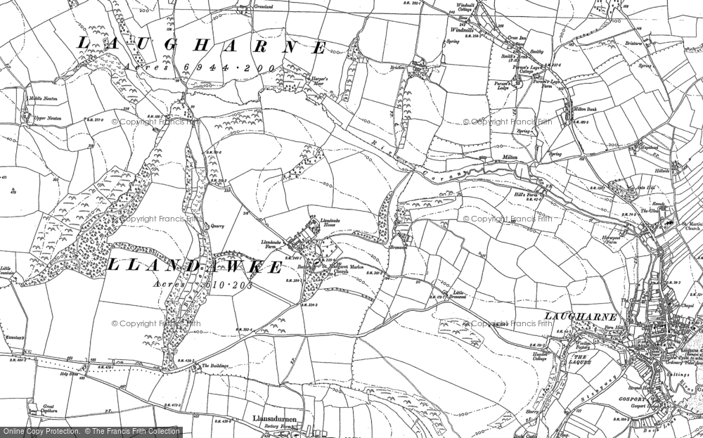Old Map of Llandawke, 1887 - 1905 in 1887