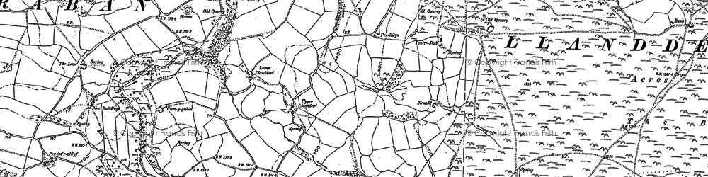 Old map of Llanddewi in 1902