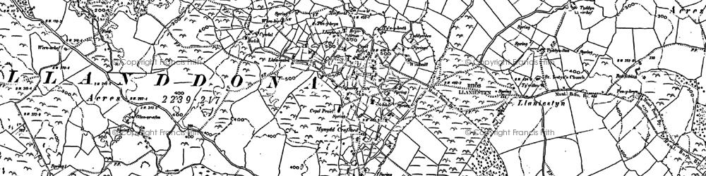 Old map of Llanddona in 1888