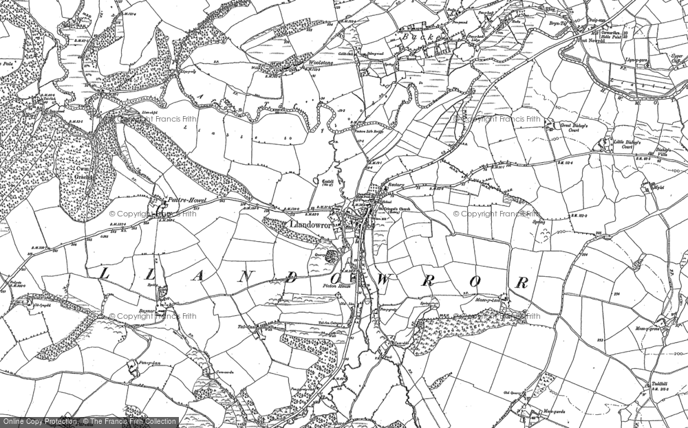 Old Map of Llanddowror, 1905 in 1905