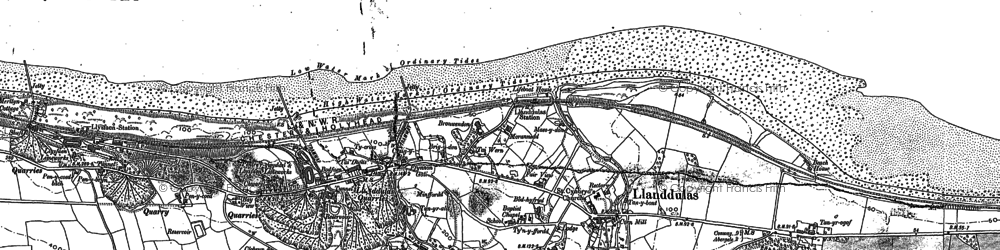 Old map of Bryn Dulas in 1911