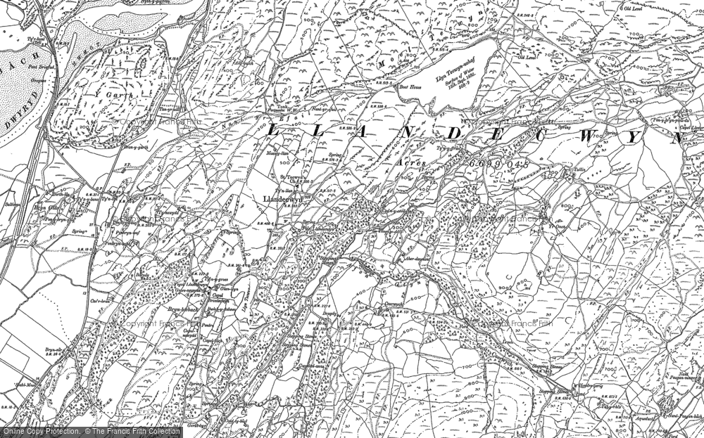 Old Map of Historic Map covering Yr Onen in 1887
