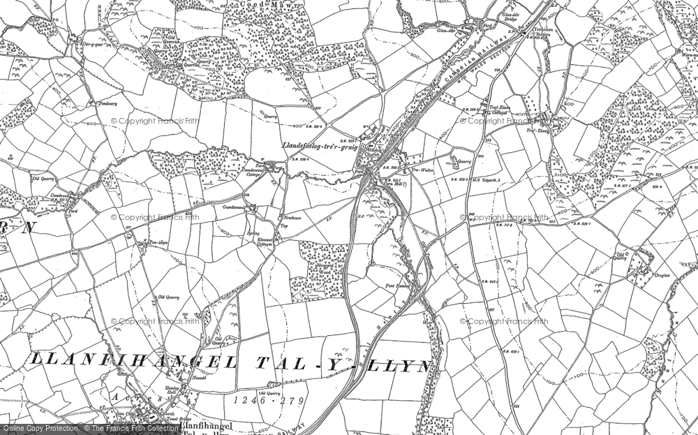 Old Map of Llandefaelog-tre'r-graig, 1886 in 1886