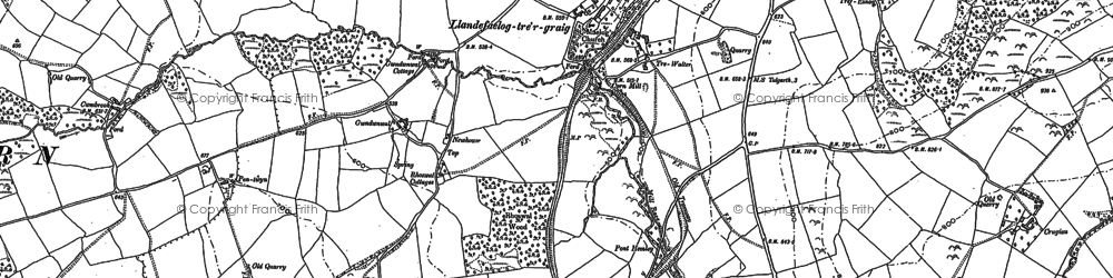 Old map of Llandefaelog-tre'r-graig in 1886