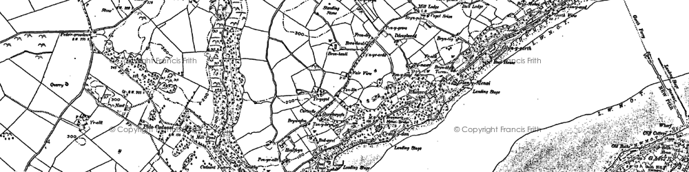Old map of Llandegfan in 1899