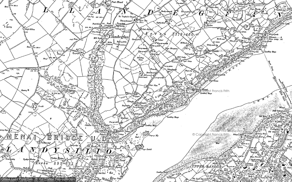 Old Map of Historic Map covering Bryn Meurig in 1899