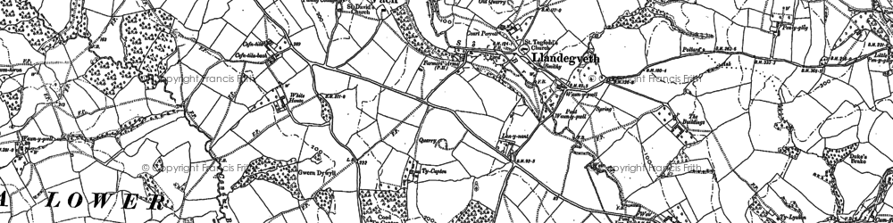 Old map of Llandegveth in 1899