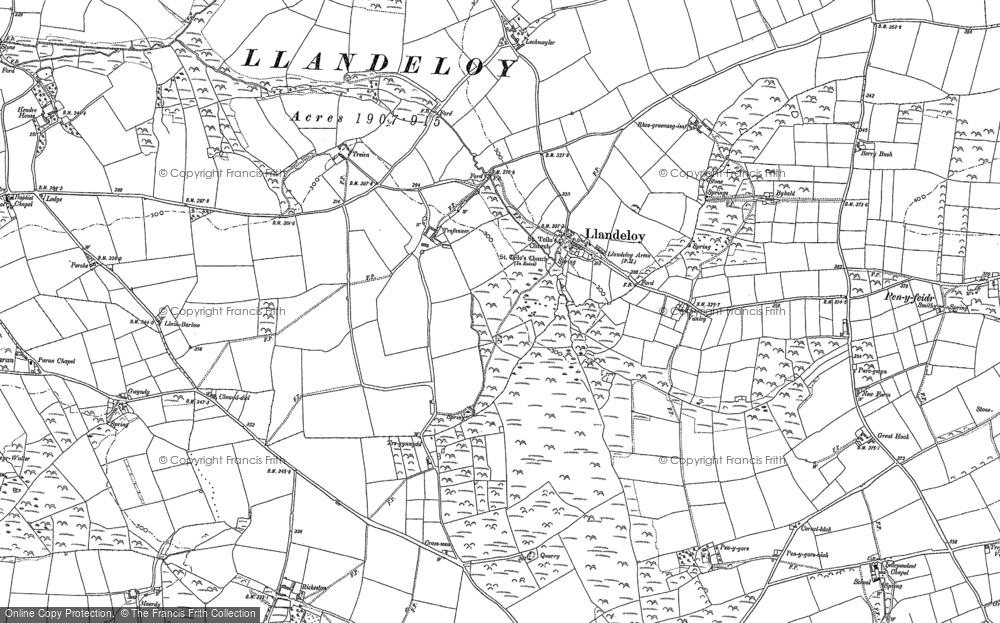 Old Map of Historic Map covering Berry Bush in 1906