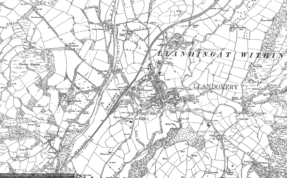 Old Map of Historic Map covering Blaenos in 1886