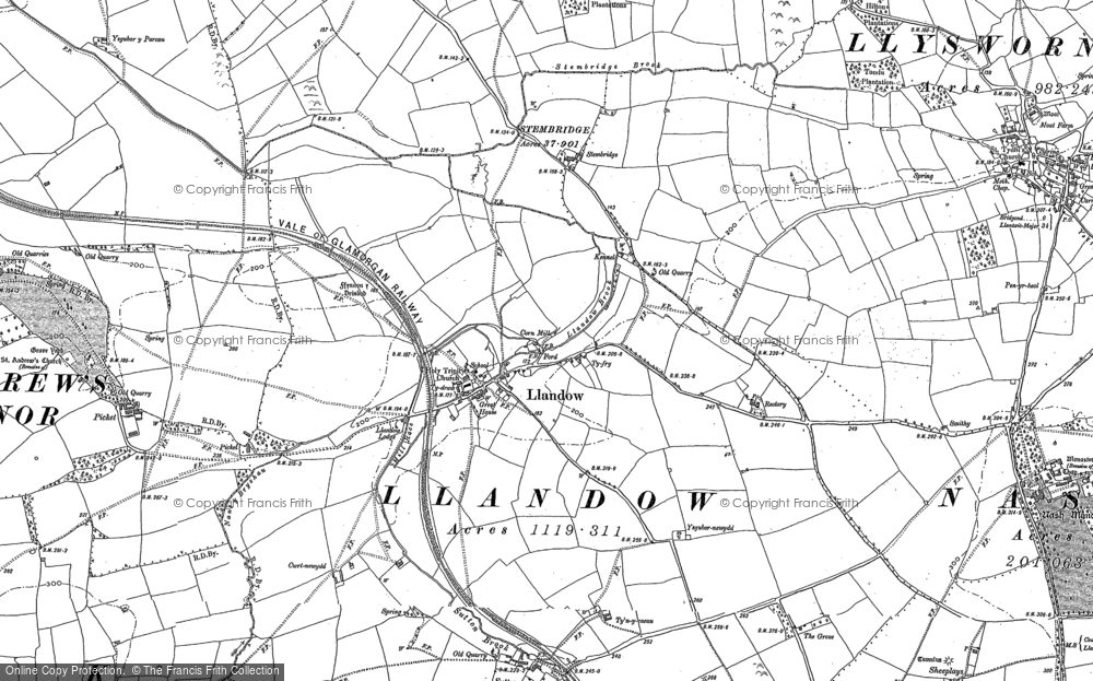 Old Map of Llandow, 1897 in 1897