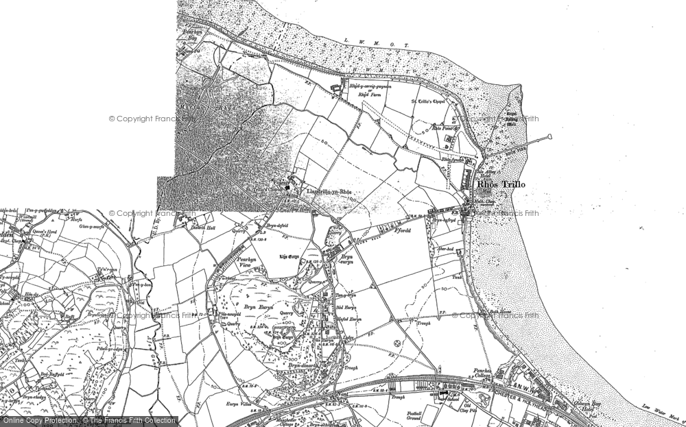 Old Map of Historic Map covering Llys Euryn in 1911