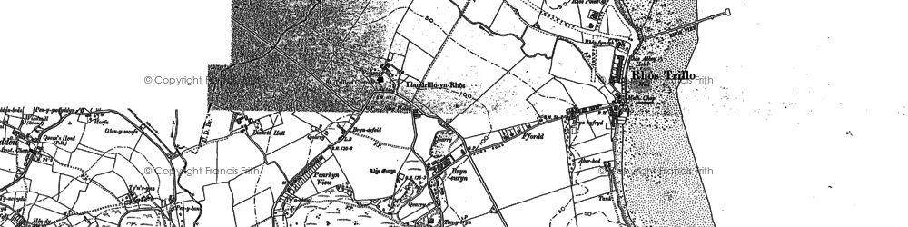 Old map of Llandrillo-yn-Rhôs in 1911