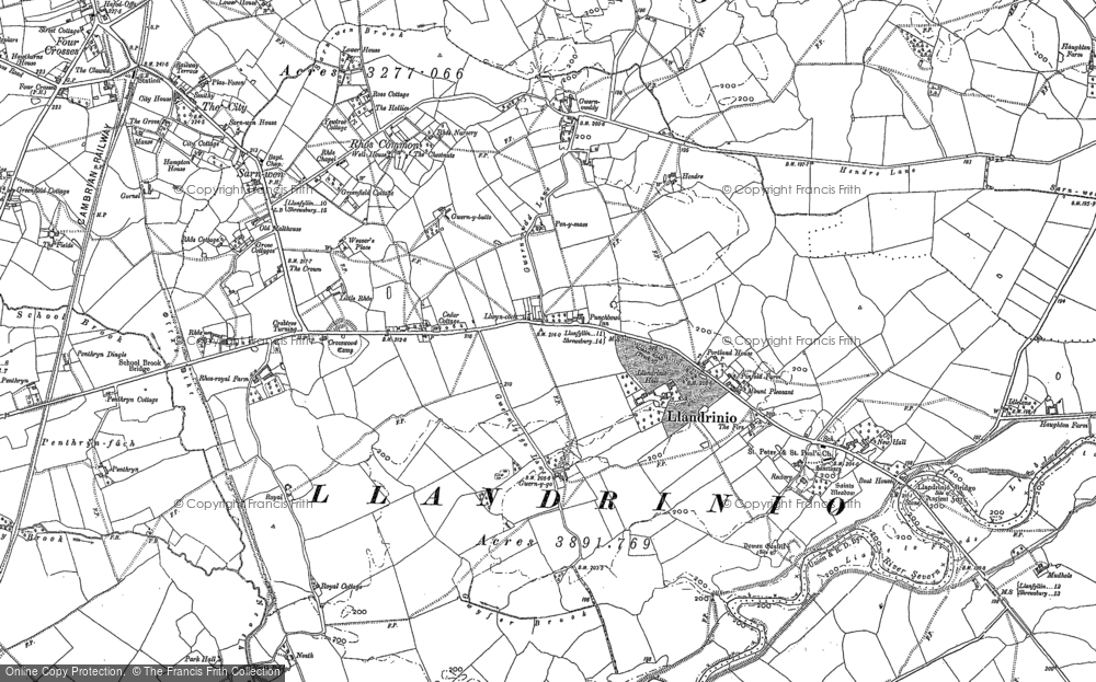Old Map of Llandrinio, 1900 - 1901 in 1900
