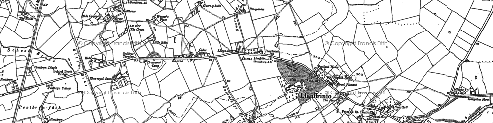 Old map of Llandrinio in 1900