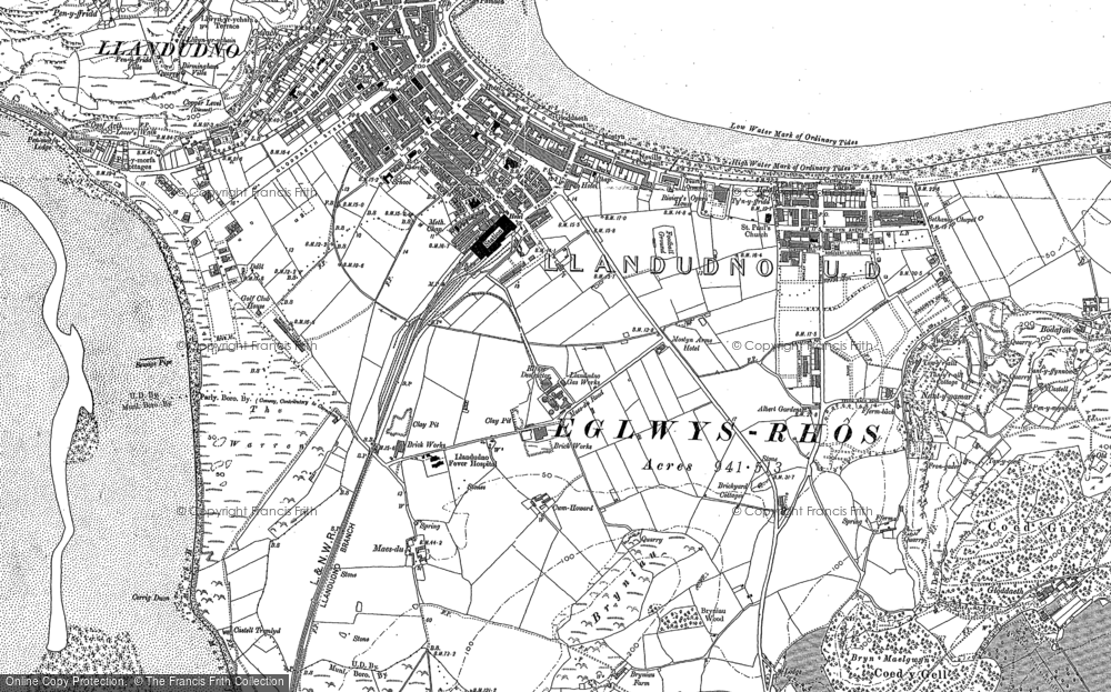 Old Map of Historic Map covering Great Ormes Head in 1899