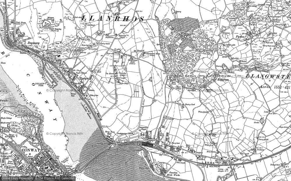 Old Map of Historic Map covering Tywyn in 1899