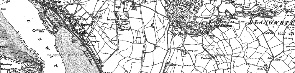 Old map of Tywyn in 1899