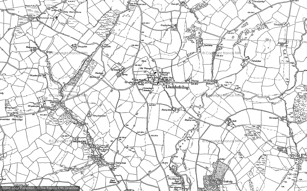 Old Map of Llandyfaelog, 1887 in 1887