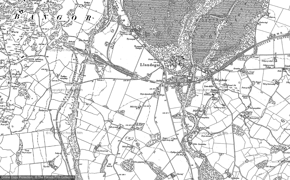 Old Map of Historic Map covering Bryn in 1888