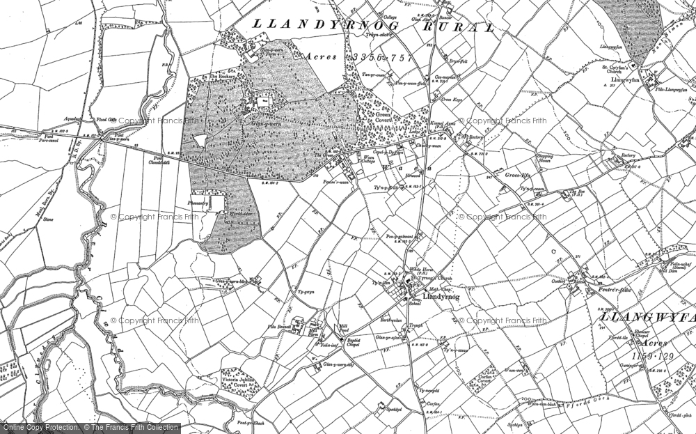 Old Map of Historic Map covering Aberham in 1910