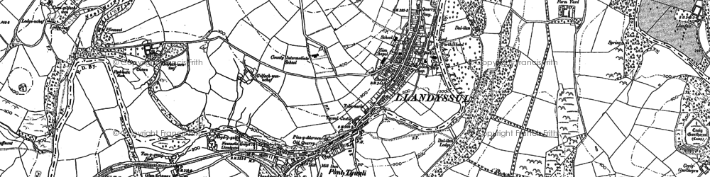 Old map of Llandysul in 1887