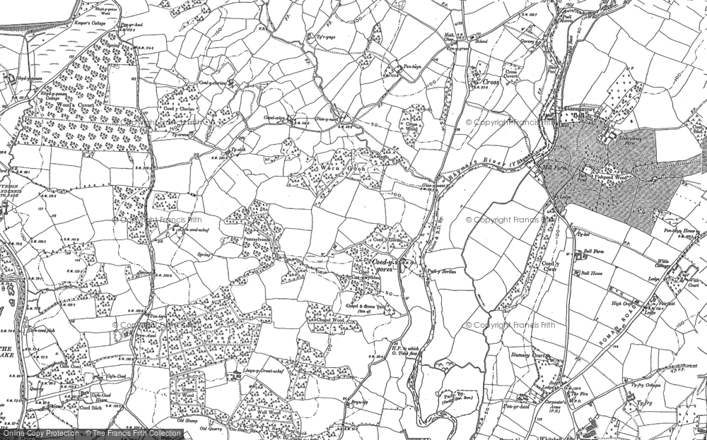 Old Map of Llanedeyrn, 1916 in 1916