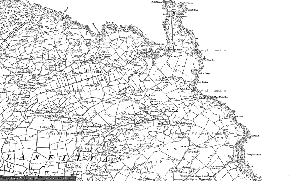 Old Map of Llaneilian, 1899 in 1899