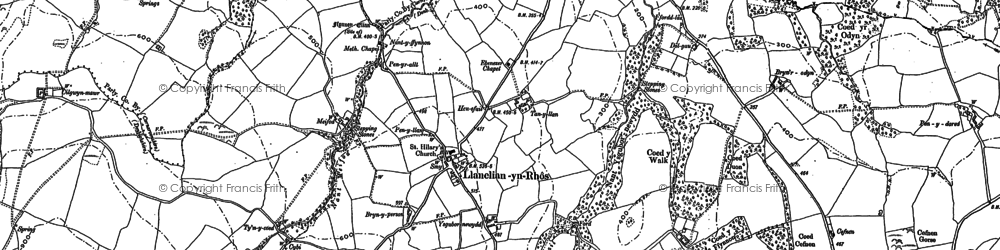Old map of Llanelian yn-Rhôs in 1911