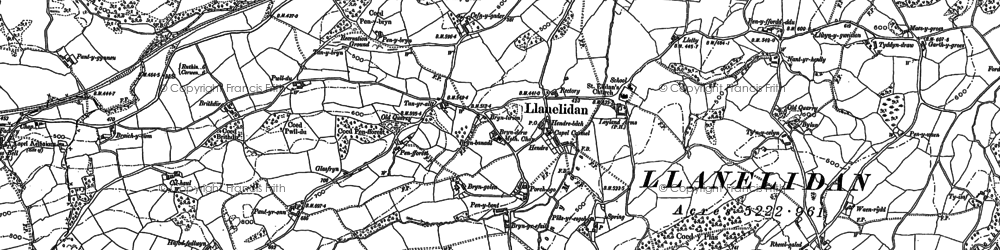 Old map of Afon y Maes in 1899