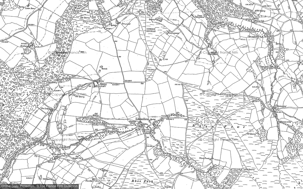 Old Map of Llanelieu, 1886 - 1887 in 1886