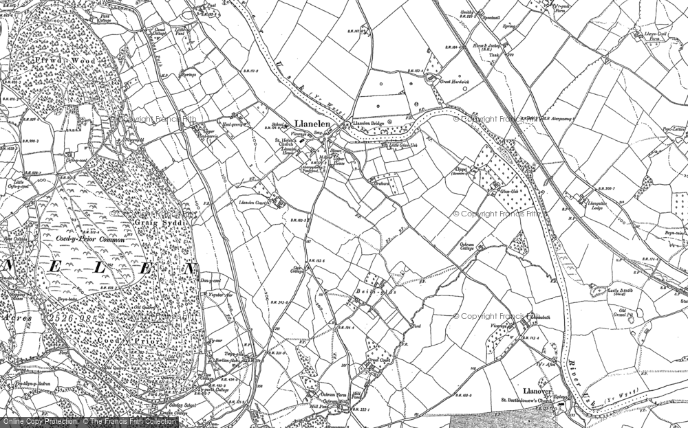 Old Map of Llanellen, 1899 - 1900 in 1899